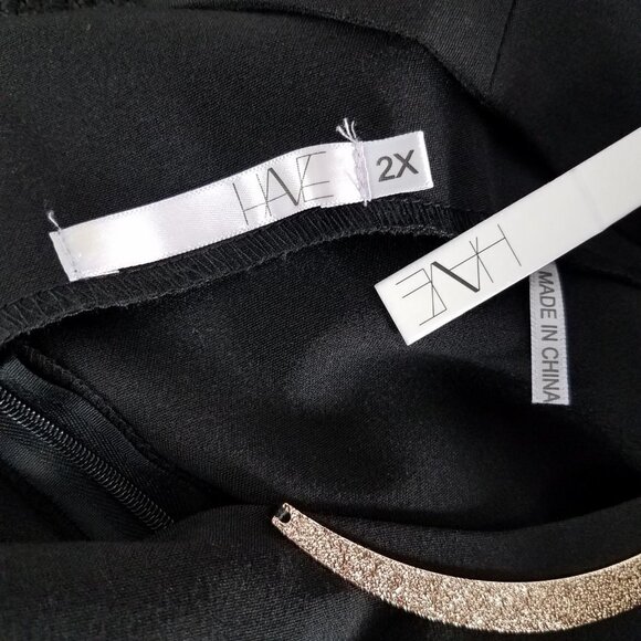 NEW HAVE Plus Size 2X Sleeveless Black Sheath Dress LBD - Picture 6 of 7